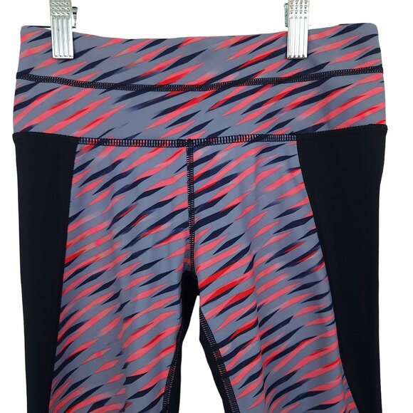 Athleta Leggings Junior's XXS Athletic Mesh Panel Striped Colorful Yoga Capri - Picture 3 of 10